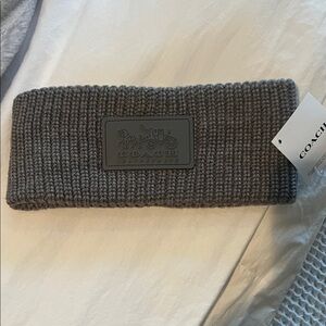 Coach Charcoal Knit Headband